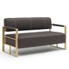 57.9" Width Modern Upholstery Faux Bonded Leather Loveseat Sofa for Living Room Accent Love Seats for Small Spaces 2 Seater Couch Sofa Office Apartmen