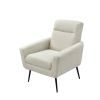 Mid Century Modern Upholstered Fabric Accent Chair;  Living Room;  Bedroom Leisure Single Sofa Chair (with Metal Legs);  TV armrest seat;  Suitable fo