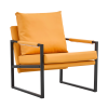 PU Leather Accent Arm Chair Mid Century Upholstered Armchair with Metal Frame Extra-Thick Padded Backrest and Seat Cushion Sofa Chairs for Living Room