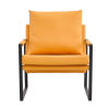 PU Leather Accent Arm Chair Mid Century Upholstered Armchair with Metal Frame Extra-Thick Padded Backrest and Seat Cushion Sofa Chairs for Living Room